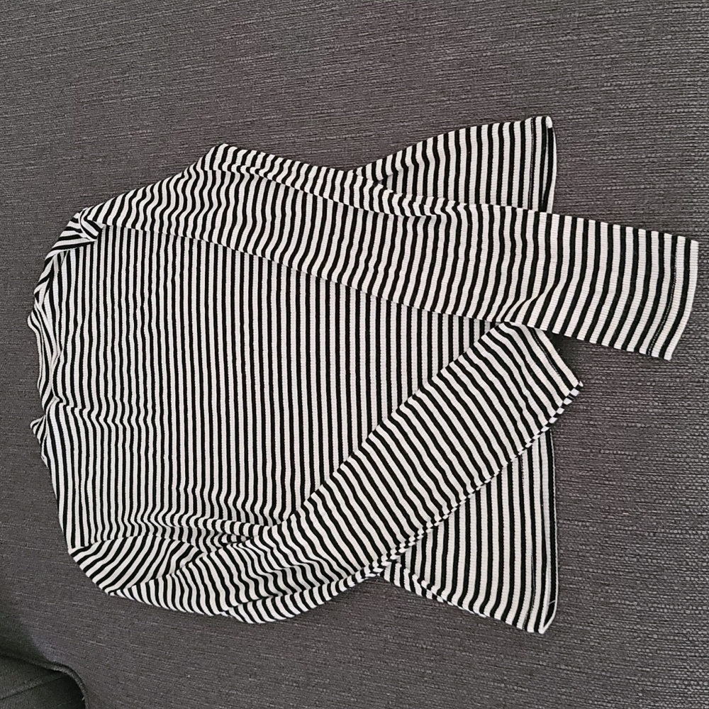 ZARA GIRLS Mock Neck Striped Long Sleeve Shirt 13 14 Ribbed Top Tee Stretchy - Picture 4 of 13